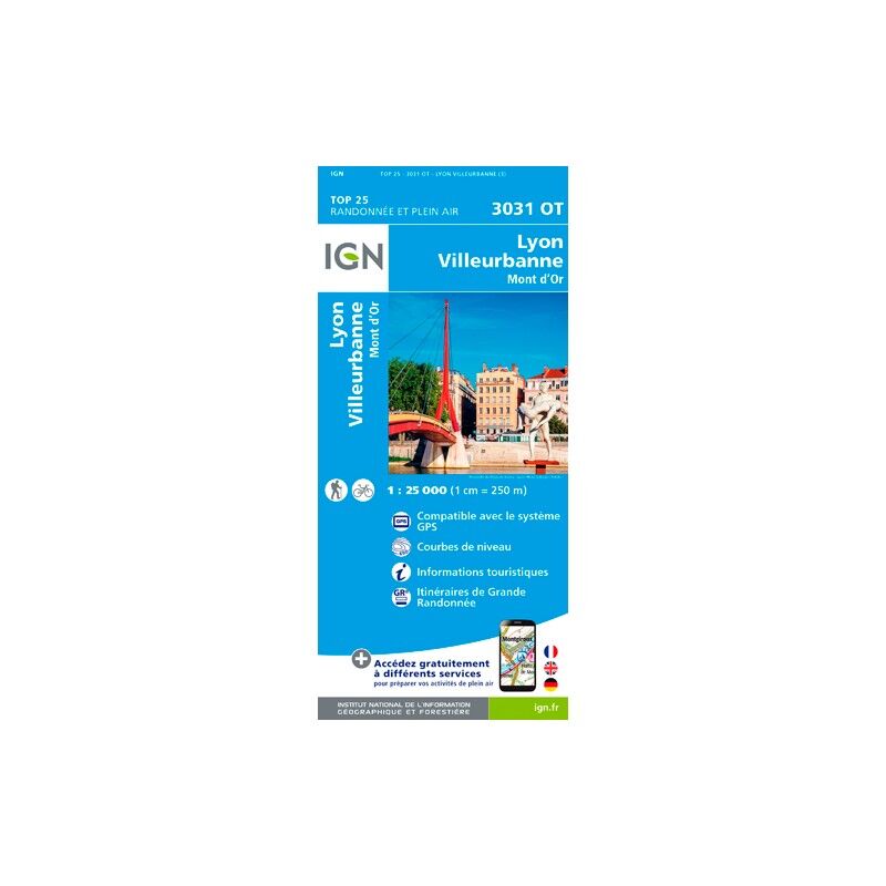 Lyon / Villeubanne / Mont D'Or - Mapa topográfico