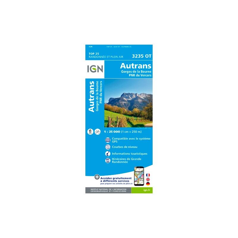 IGN Autrans - Gorges De La Bourne - Mapa topograficzna | Hardloop