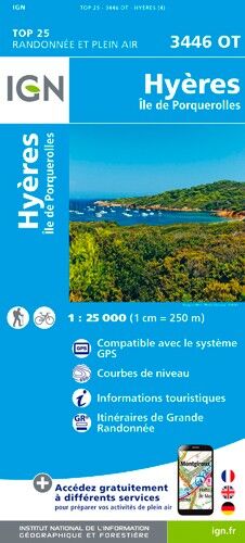 IGN Hyères / Iles De Porquerolles - Carte topographique | Hardloop