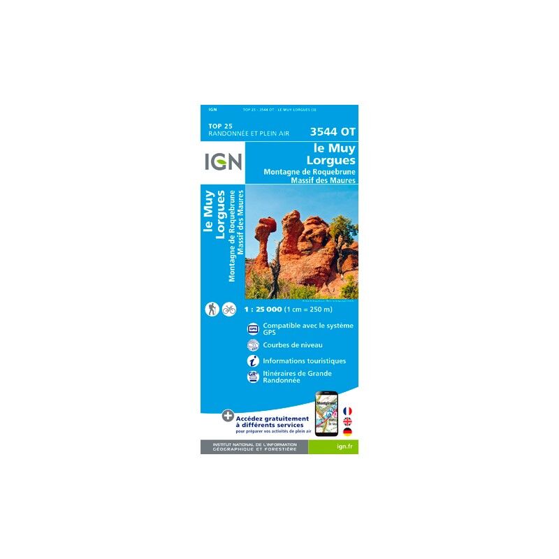 Le Muy / Lorgues / Montagne De Roquebrune / Massif Des Maures - Mapa topográfico