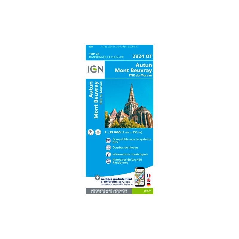 IGN Autun / Mont Beuvray / Pnr Du Morvan - Carte topographique | Hardloop
