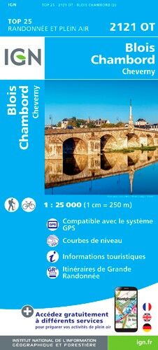 IGN Blois / Chambord / Cheverny - Carte topographique | Hardloop