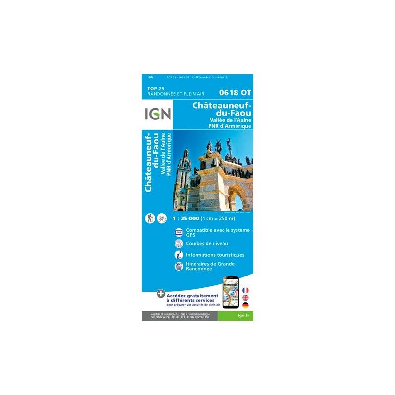 Châteauneuf Du Faou / Vallée De L'Aulne. Pnr D'Armorique - Mapa topográfico
