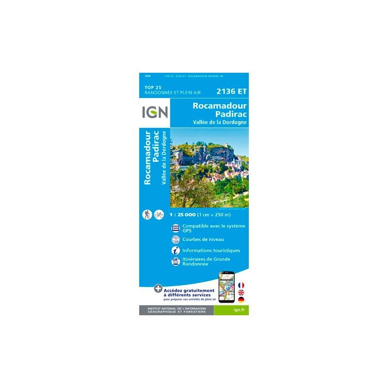 Rocamadour / Padirac - Mapa topográfico