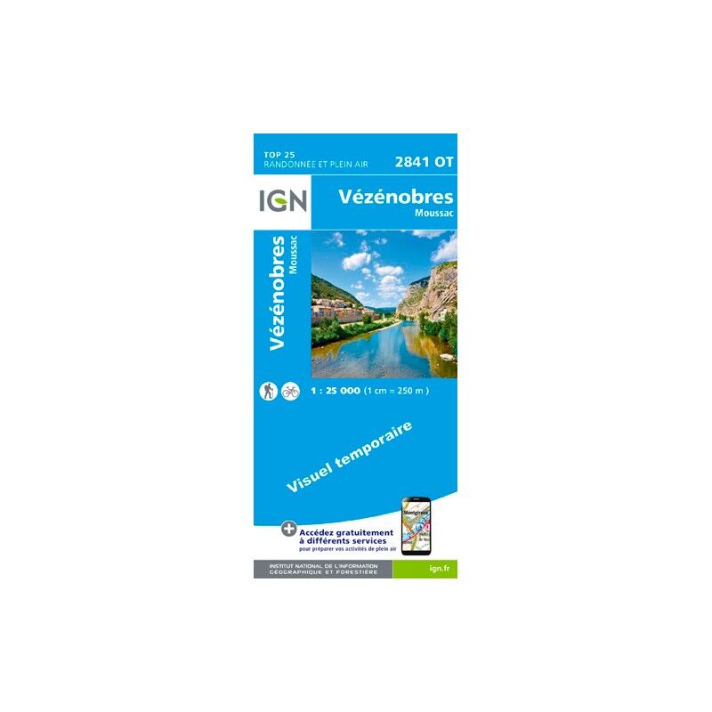 Vézénobres / Moussac - Mapa topográfico