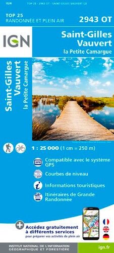 IGN Saint-Gilles / Vauvert / La Petite Camargue - Carte topographique | Hardloop