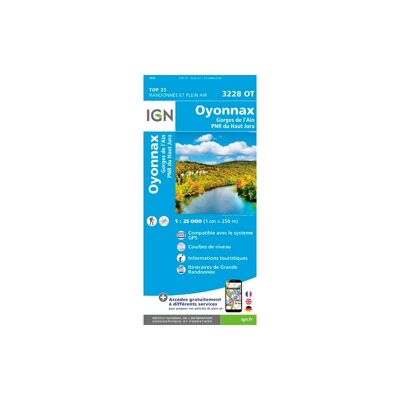 Oyonnax.Gorges De L'Ain.Pnr Du Haut Jura - Mapa topográfico