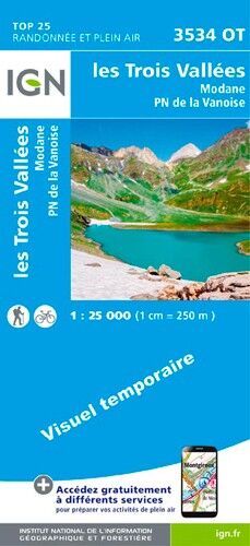 IGN Les Trois Vallées.Modane.Pn De La Vanoise - Carte topographique | Hardloop