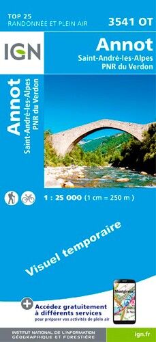 IGN Annot.Saint-André-Les-Alpes.Pnr Du Verdon - Carte topographique | Hardloop
