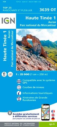IGN Haute Tinée 1 / Auron / Pn Du Mercantour - Carte topographique | Hardloop
