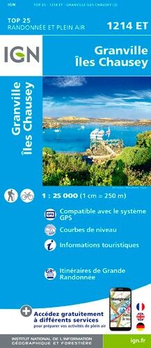 IGN Granville / Coutances / Îles Chausey - Carte topographique | Hardloop