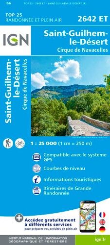 IGN Saint-Guilhem-Le-Désert.Cirque De Navacelles - Carte topographique | Hardloop