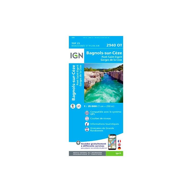 Bagnols-Sur-Cèze / Pont-St-Esprit / Forêts De Valbonne Et De Méjannes - Mapa topográfico