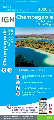 IGN Champagnole.Lac De Chalain.Pic De L'Aigle - Carte topographique | Hardloop