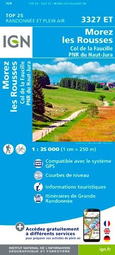 IGN Morez.Les Rousses.Col De La Faucille.Pnr Du Haut Jura - Carte topographique | Hardloop