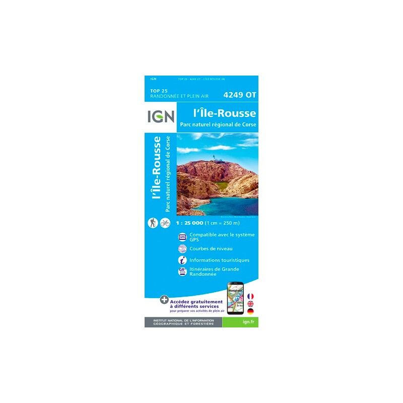 L'Île Rousse.Pnr De Corse - Mapa topográfico