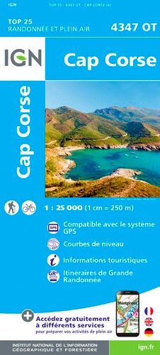 IGN Cap Corse - Mapa topograficzna | Hardloop