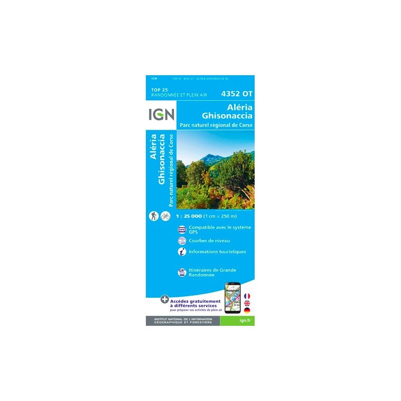 Aléria.Ghisonaccia.Pnr De Corse - Mapa topográfico