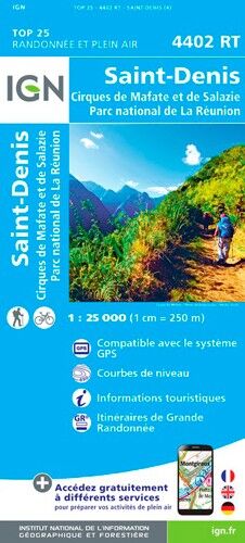 IGN Saint-Denis (Réunion) - Carte topographique | Hardloop