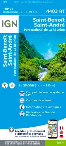 IGN Saint-Benoît (Réunion) - Carte topographique | Hardloop