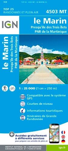 IGN Le Marin.Presqu'Île Des Trois Îlets.Pnr De Martinique | Hardloop
