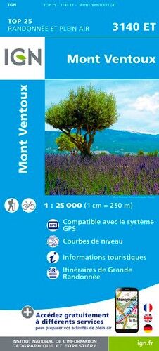 IGN Mont Ventoux - Carte topographique | Hardloop