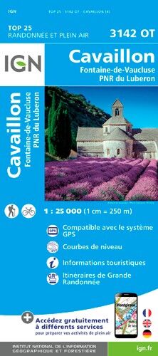 IGN Cavaillon / Fontaine De Vaucluse / Pnr Du Luberon - Mapa topograficzna | Hardloop