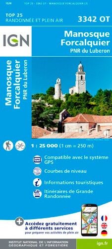 IGN Manosque / Forcalquier / Pnr Du Luberon - Mapa topograficzna | Hardloop