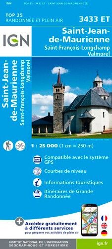 IGN St-Jean-De-Maurienne / St-François-Longchamp / Valmorel - Carte topographique | Hardloop