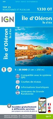 IGN Ile-D'Oléron - Ile-D'Aix - Carte topographique | Hardloop