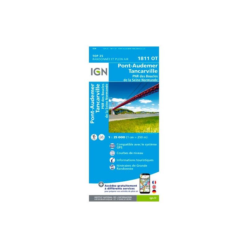 IGN Pont Audemer / Tancarville / Pnr Des Boucles De La Seine Normande