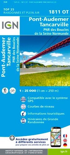 IGN Pont Audemer / Tancarville / Pnr Des Boucles De La Seine Normande - Carte topographique | Hardloop