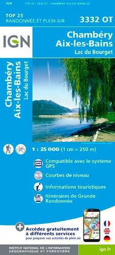 IGN Chambéry / Aix-Les-Bains / Lac Du Bourget - Carte topographique | Hardloop