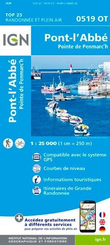 IGN Pont L'Abbé / Pointe De Penmarc'H - Carte topographique | Hardloop