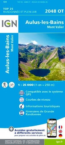 IGN Aulus Les Bains - Carte topographique | Hardloop