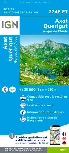 IGN Axat.Quérigut.Gorges De L'Aude - Carte topographique | Hardloop