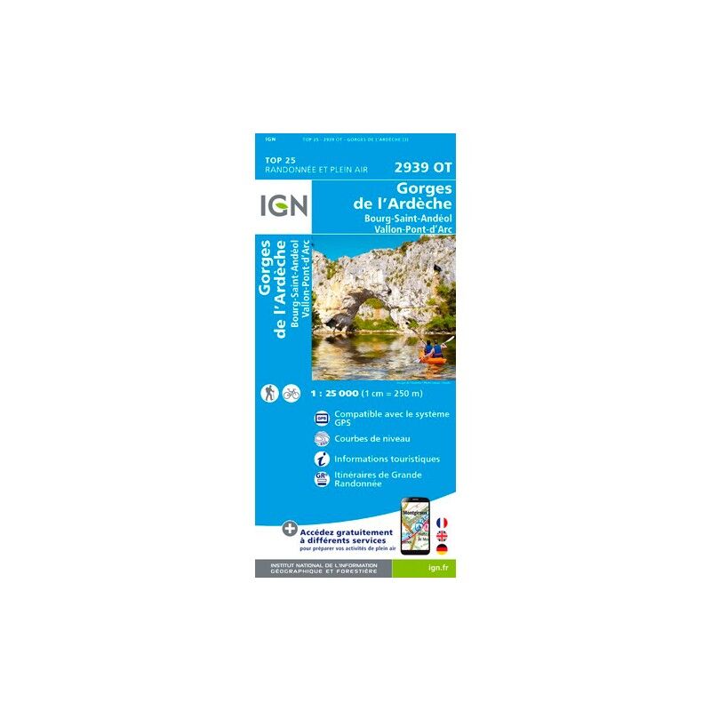 Gorges De L'Ardêche.Bourg-Saint-Andéol.Vallon-Pont-D'Arc - Mapa topográfico