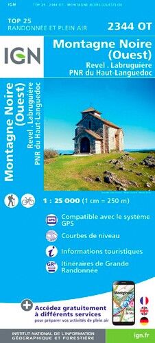 IGN Montagne Noire (Ouest)Revel Labruguière.Pnr Du Haut Languedoc - Carte topographique | Hardloop