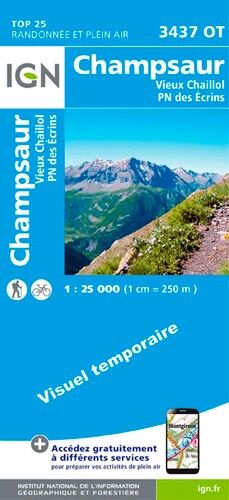 IGN Champsaur.Vieux Chaillol.Pn Des Ecrins - Carte topographique | Hardloop