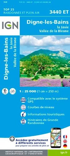 IGN Digne-Les-Bains / La Javie / Vallée De La Bleone - Carte topographique | Hardloop