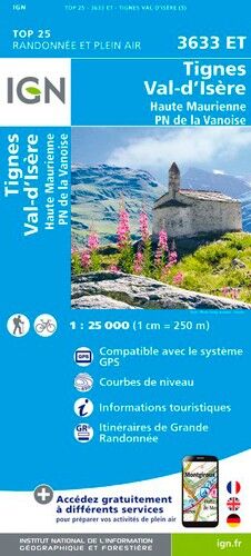 IGN Tignes - Val D'Isère - Haute Maurienne (P.N.V) - Carte topographique | Hardloop