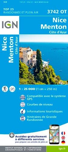 IGN Nice.Menton.Côte-D'Azur - Carte topographique | Hardloop