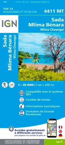IGN Ile De Mayotte Sada - Carte topographique | Hardloop