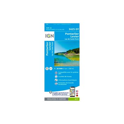 Pontarlier.Levier-Lac De St-Point - Mapa topograficzna