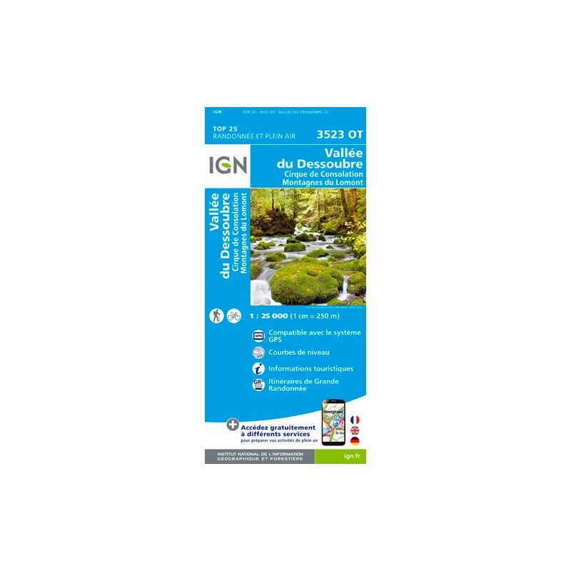 Vallée Du Dessoubre-Cirque De Consolation.Montagnes Du Lomont - Mapa topográfico