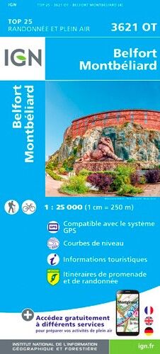 IGN Belfort-Montbéliard - Carte topographique | Hardloop