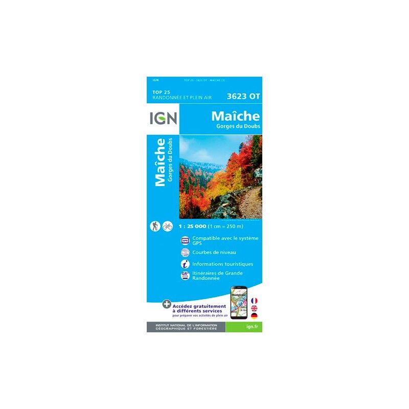 Maîche-Gorges Du Doubs - Mapa topográfico