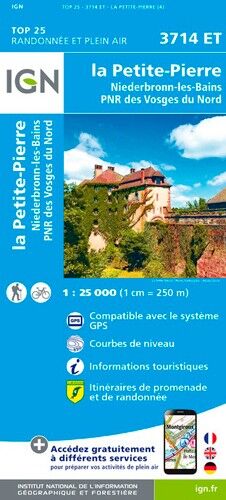 IGN La Petite Pierre-Niederbronn-Les-Bains.Pnr Des Vosges Du Nord - Carte topographique | Hardloop