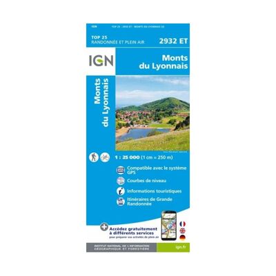 Monts Du Lyonnais - Mapa topográfico