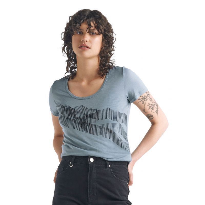 Icebreaker Tech Lite SS Scoop St Anton - Merinoshirt - Damen I Hardloop